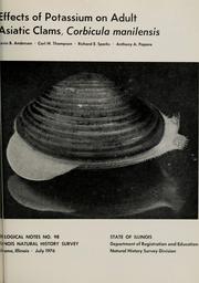 Cover of: Effects of potassium on adult Asiatic clams, corbicula manilensis