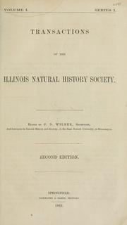 Cover of: Transactions of the Illinois natural history society.