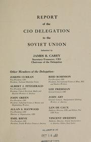 Cover of: Report of the CIO delegation to the Soviet Union