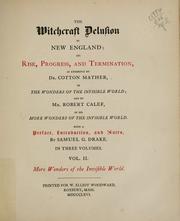 Cover of: The witchcraft delusion in New England by Samuel G. Drake