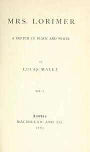 Cover of: Mrs. Lorimer: a sketch in black and white