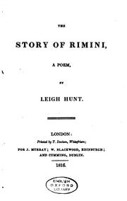 Cover of: The Story of Rimini: A Poem