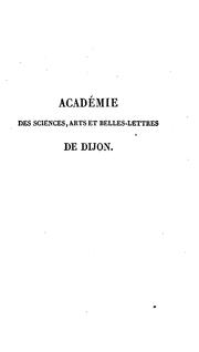 Cover of: Mémoires de l'Académie des sciences, arts et belles lettres de Dijon