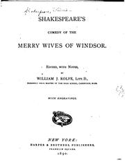 Cover of: Shakespeare's Comedy of the Merry Wives of Windsor by William Shakespeare
