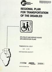 Cover of: Regional plan for transportation of the disabled | 