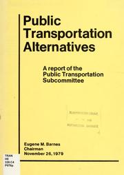 Cover of: Public transportation alternatives by 