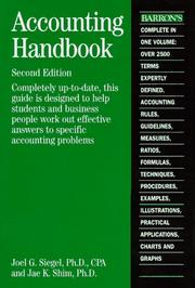 Cover of: Accounting handbook by Joel G. Siegel, Joel G. Siegel Ph.D. CPA, Jae K. Shim Ph.D, Joel G. Siegel