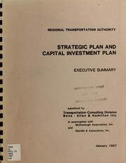 Strategic plan and capital investment plan by Illinois. Regional Transportation Authority