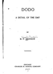 Cover of: Dodo: A Detail of the Day by E. F. Benson