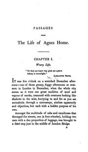Cover of: Passages from the life of Agnes Home by Agnes Home