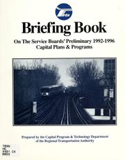 Briefing book on the service boards' preliminary 1992-1996 capital plans & programs