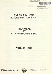 Fares analysis demonstration study