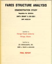 Cover of: Fares structure analysis demonstration study by submitted by LTI Consultants, Inc., Erwin A. France & Associates.
