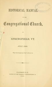 Cover of: Historical manual of the Congregational church