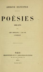 Cover of: Poésies by Armand Silvestre