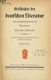 Cover of: Geschichte der deutschen Literatur von den Anfängen bis zur Gegenwart.