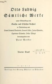 Cover of: Sämtliche Werke by Otto Ludwig
