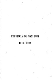 Cover of: Historia de los gobernadores de las provincias argentinas desde 1810 hasta la fecha: Precedida ... by Antonio Zinny