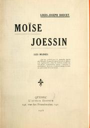 Cover of: Moïse Joessin: les rudes.