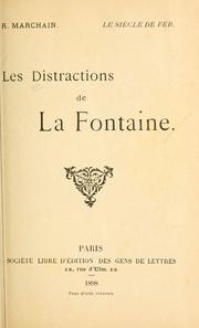Cover of: Les distractions de La Fontaine