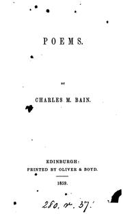 Cover of: Poems by Charles M. Bain