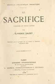 Cover of: sacrifice: comédie en trois actes