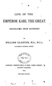 Cover of: Life of the Emperor Karl the Great by EGINHARDUS