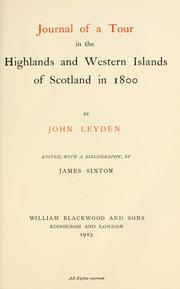 Cover of: Journal of a tour in the Highlands and Western Islands of Scotland in 1800