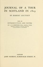 Cover of: Journal of a tour in Scotland in 1819 by Robert Southey