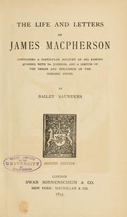 The life and letters of James Macpherson by T. Bailey Saunders