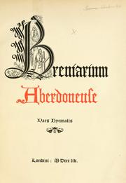 Cover of: Breviarium Aberdonense. by Catholic Church