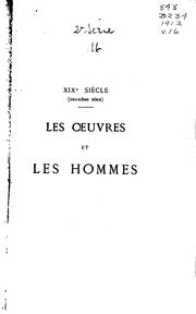 Cover of: XIXe [i.e. dix-neuvième] siècle: Les oeuvres et les hommes by Jules Barbey d 'Aurevilly, Jules Barbey d 'Aurevilly