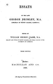 Cover of: Essays by George Brimley