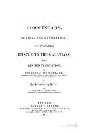 Cover of: A Commentary, Critical and Grammatical, on St. Paul's Epistle to the Galatians, with a Revised ... by 