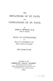 Cover of: The Metaphors of St. Paul and Companions of St. Paul