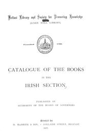 Cover of: Catalogue of the books in the Irish section.