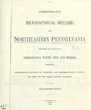 Commemorative biographical record of northeastern Pennsylvania