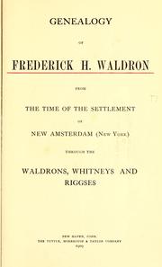 Genealogy of Frederick H. Waldron