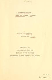 Cover of: Cemetery records, Jennings county, Indiana by presented by Muscatatuck chapter, Indiana State Society, Daughters of the American Colonists.