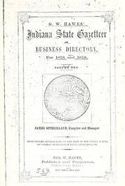 Cover of: G. W. Hawes' Indiana State gazetteer and business directory by George W. Hawes