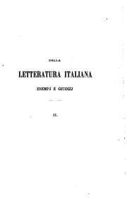 Cover of: Della letteratura italiana esempj e giudizj by Cesare Cantù