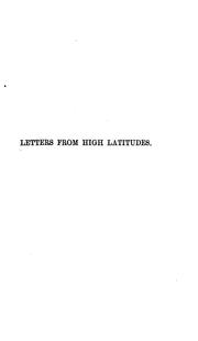 Letters from high latitudes by Frederick Hamilton-Temple-Blackwood, 1st Marquess of Dufferin and Ava