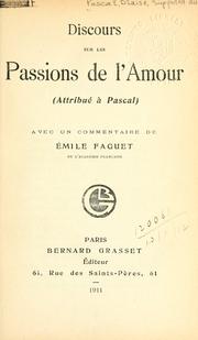 Cover of: Discours sur les Pensées de M. Pascal, suivi du Discours sur Moïse et du traité by Jean Filleau de La Chaise