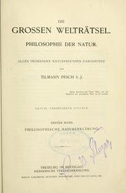 Cover of: grossen Welträtsel: Philosophie der Natur.