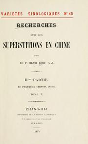 Cover of: Recherches sur les superstitions en Chine. by Henri Doré