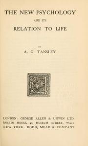 Cover of: new psychology and its relation to life.