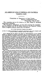 Cover of: All-American Canal in Imperial and Coachella Valleys, Calif.: Hearings ... by United States , Committee on Irrigation of Arid Lands , Congress, House