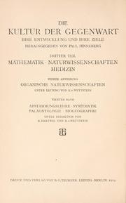 Cover of: Abstammungslehre, Systematik, Paläontologie, Biogeographie
