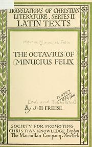 Cover of: Octavius by Marcus Minucius Felix