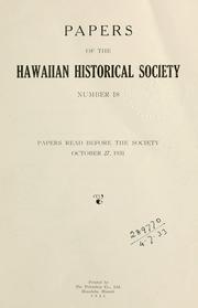 Cover of: Papers. | Hawaiian Historical Society